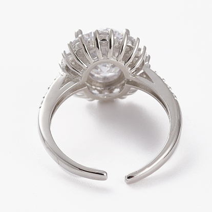 Латунные кольца из манжеты с прозрачным цирконием, открытые кольца, долговечный, овальные