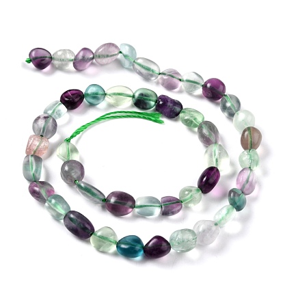 Natural Fluorite Beads Strands, Nuggets, Tumbled Stone