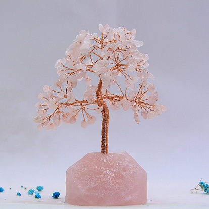 Decoración de la exhibición de piedras preciosas naturales, con alambre de latón, para la decoración del escritorio del hogar, árbol de la vida