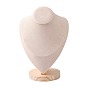 Necklace Bust Display Stand, with Wooden Base