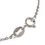 Piezas de collares de cadenas tipo cable de plata esterlina chapadas en rodio, para hacer collares con nombres, con cierres de reasa y sello s925