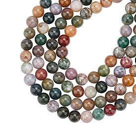 ARRICRAFT Natural Indian Agate Beads Strands, Round