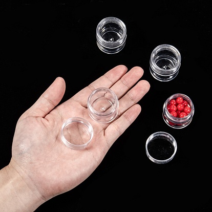 Récipients de stockage de perles en matière plastique, colonne, 3.4x3.3 cm