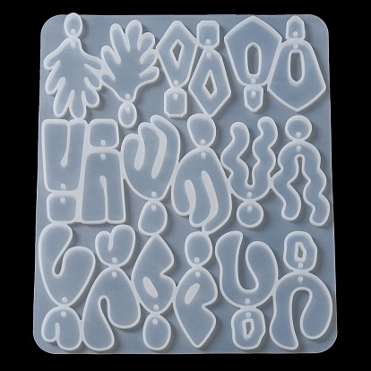DIY Silicone Irregular Shape Pendant Molds, Resin Casting Molds, for UV Resin, Epoxy Resin Jewelry Making