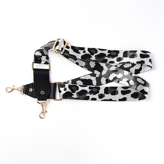 Sangle de sac réglable en polyester, avec cuir PU et fermoirs en alliage, pour les accessoires de remplacement de sac, motif léopard