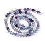 Natural Fluorite Beads Strands, Round, Faceted, Grade AA