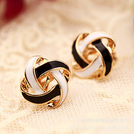 Colorful Candy Earrings Alloy Stripe Ear Studs Twisted Spiral Fashion Jewelry