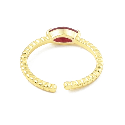 Открытое кольцо-манжета с кубическим цирконом и конским глазом, настоящие позолоченные украшения из латуни для женщин, без свинца и без кадмия