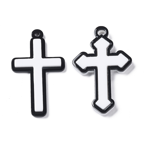 Pendentifs acryliques opaques, breloque croix