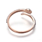 304 inoxydable anneaux de manchette en acier, anneaux ouverts, avec argile polymère strass, serpent