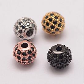 Micro en laiton pavent des perles cubes de zircone, ronde