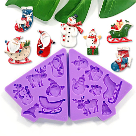 Diy рождественская тема пищевая силиконовая форма, формы помады, формы для литья смолы, для шоколада, конфеты, изготовление ювелирных изделий на основе смолы и эпоксидной смолы