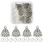 20Pcs Tibetan Style Alloy Chandelier Component Links, Triangle, with 100Pcs Jump Rings