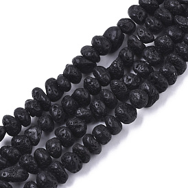 Luster Natural Lava Rock Beads Strands, Nuggets