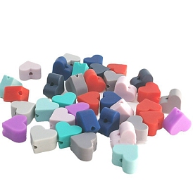 Heart Food Grade Silicone Beads, Silicone Teething Beads