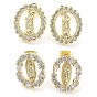 Brass Micro Pave Cubic Zirconia Stud Earrings for Women, Virgin Mary