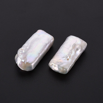 Natural Keshi Pearl Beads, Cultured Freshwater Pearl, No Hole/Undrilled, Rectangle
