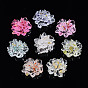 Transparent Resin Cabochons, with 201 Stainless Steel Beads, Flower