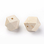 Unfinished Wood Beads, Natural Wooden Beads, Polygon