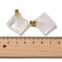 Natural Gemstone Perfume Bottle Pendants, Faceted Rhombus Charms with 304 Stainless Steel Findings