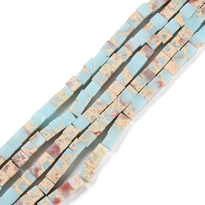 Synthetic Imperial Jasper Beads Strands, Square