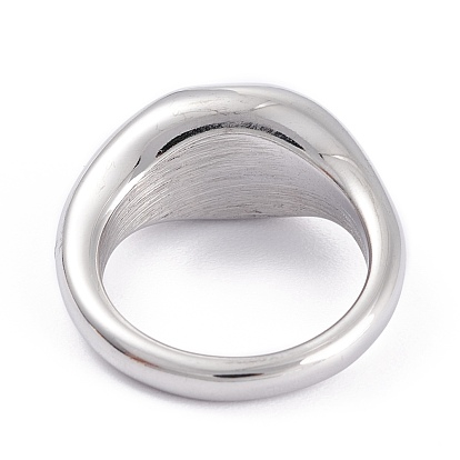 Unisex 304 Stainless Steel Finger Rings, Round Shape