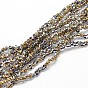 Half Plated Bone Glass Bead Strands, 3x6mm, Hole: 1mm, about 180pcs/strand, 20 inch
