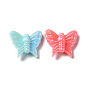 Perles acryliques opaques, de couleur plaquée ab , papillon