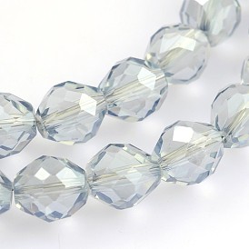 Full Rainbow Plated Faceted Round Glass Beads Strands