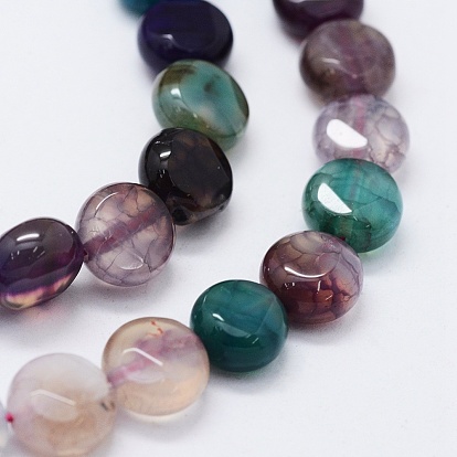 Natural Agate Beads Strands, Dyed, Faceted, Round