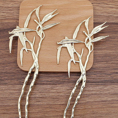 Alloy Bamboo Hair Sticks for Enamel, Long-Lasting Plated Hair Accessories for Women