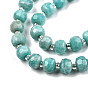 Natural Amazonite Beads Strands, with Seed Beads, Faceted, Rondelle