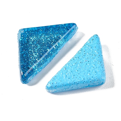 Mixed Shape with Glitter Powder Mosaic Tiles Glass Cabochons, for Home Decoration or DIY Crafts