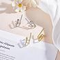Pendientes de tuerca de cobre + circón para mujer., aretes geométricos irregulares con incrustaciones de diamantes transparentes, líneas onduladas de una sola fila, joyas personalizadas para las orejas
