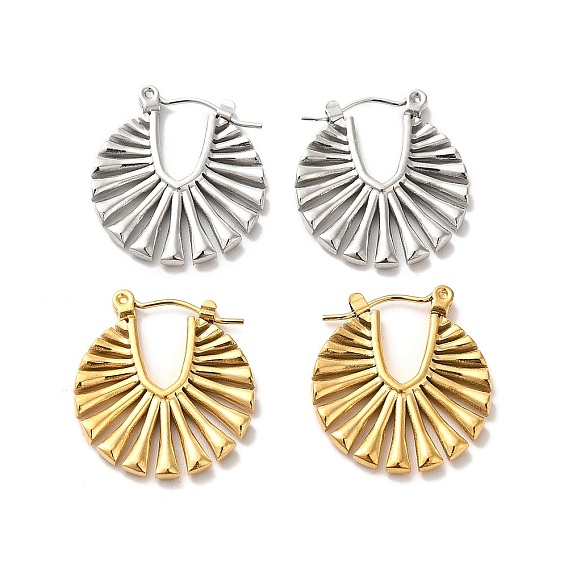 304 Stainless Steel Hollow Out Flat Round Hoop Earrings for Women