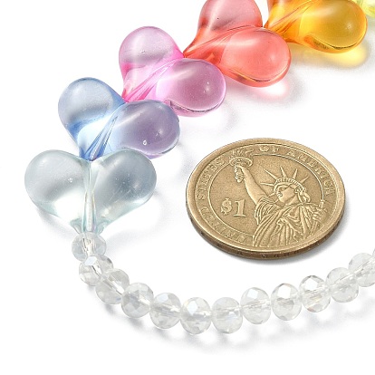 Sangles mobiles en perles de verre acrylique et rondelle en cœur, décoration d'accessoires mobiles en fil de nylon tressé