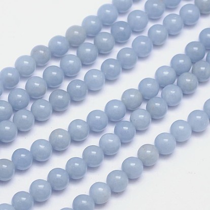 Natural Angelite Beads Strands, Round