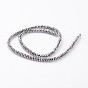Non-magnetic Synthetic Hematite Beads Strands, Faceted, Rondelle, 4x2mm, Hole: 0.5mm, about 175pcs/strand, 16 inch
