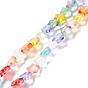 Transparent Glass Beads Strand, with Glitter Powder, Star
