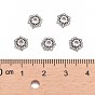 Tibetan Style Bead Caps, Lead Free & Cadmium Free, Flower, 8x2.5mm, hole: 2mm