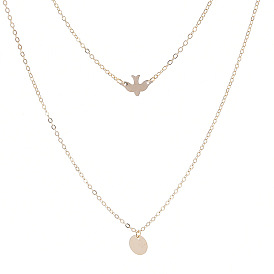 Fashionable and Personalized Dove Sequin Pendant Necklace - Simple and Elegant