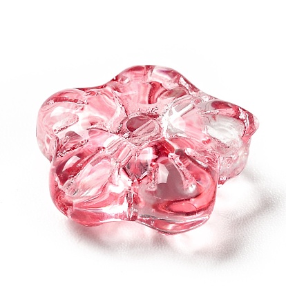 Perlas de vidrio transparentes, flor de la flor del ciruelo