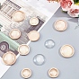 Olycraft DIY Cabochon Making Kits, with Transparent Glass Cabochons and Wood Cabochon Settings, Flat Round