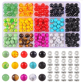 Natural & Synthetic Mixed Stone Beads Kit for DIY Jewelry Making Finding Kit, Including Iron RhinestoneBeads, Natural & Synthetic Gemstone Beads, Resin Imitation Amber Beads