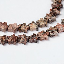 Natural Leopard Skin Beads Strands, Star