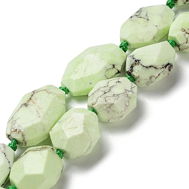 Natural Lemon Jade Beads Strands, Faceted, Nuggets