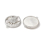Brass Micro Pave Clear Cubic Zirconia Sun Connector Charms, with Natural White Shell