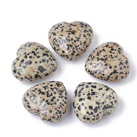 Natural Gemstone Heart Love Stones, Pocket Palm Stones for Reiki Balancing