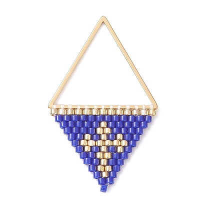 Pendentifs en perles de rocaille japonaises faites à la main, triangle avec breloques croix