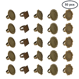 Регулируемые компоненты металлического пальца, сплавочные сеттинги для кабошонов, разнообразные